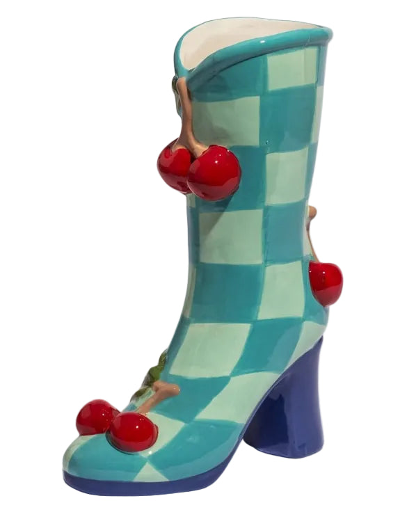 Cherry Check Boot Vase - alternate product view | KULORI