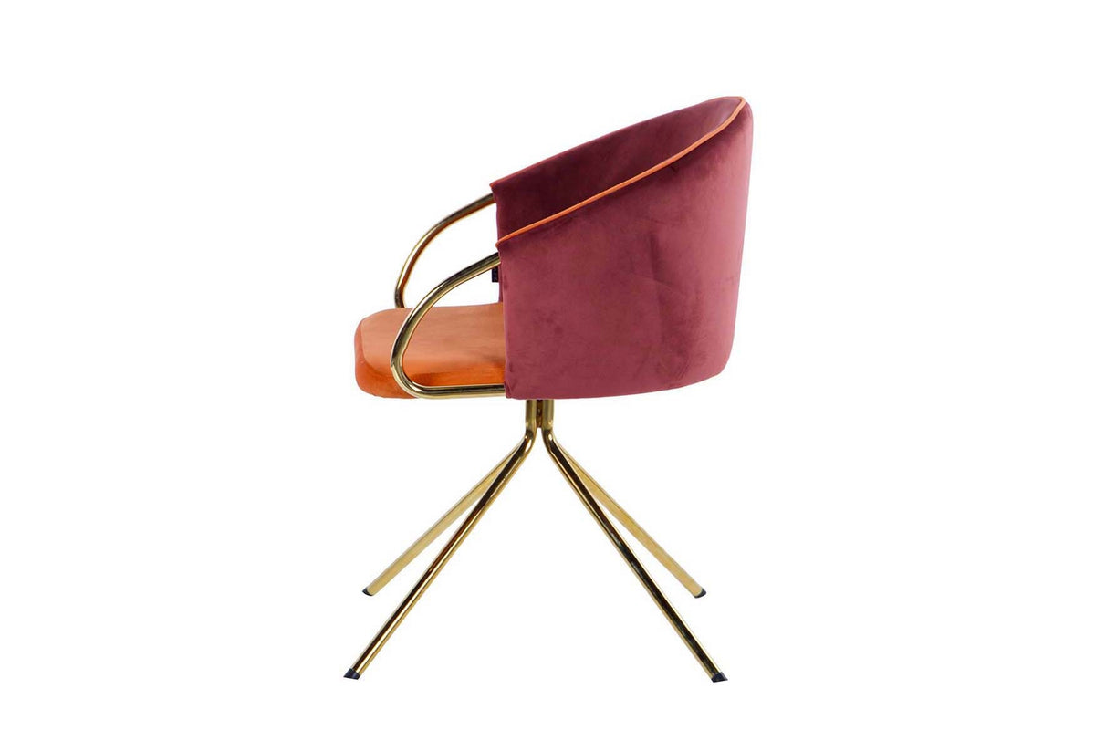 Nova Garnet & Orange Velvet Chair - additional product view 6 | KULORI