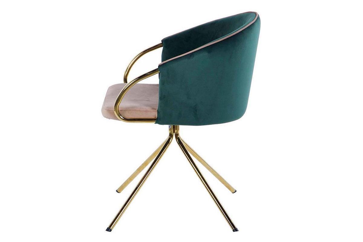 Sora Green & Beige Velvet Chair - additional product view 7 | KULORI