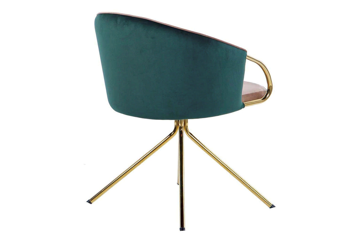Sora Green & Beige Velvet Chair - additional product view 9 | KULORI