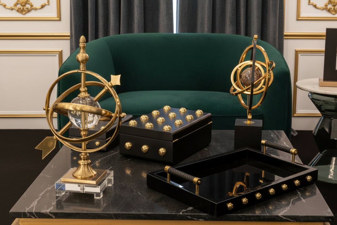 Noir Luxe Stud Lacquer Decor Boxes decorative decanter - alternate product view | KULORI