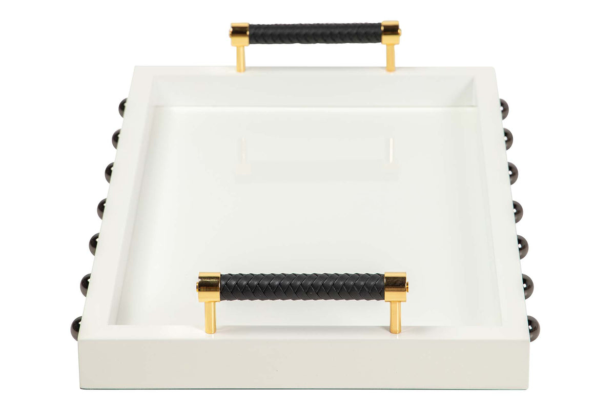 Frost Luxe Stud Lacquer Decor Tray decorative decanter - product gallery view | KULORI