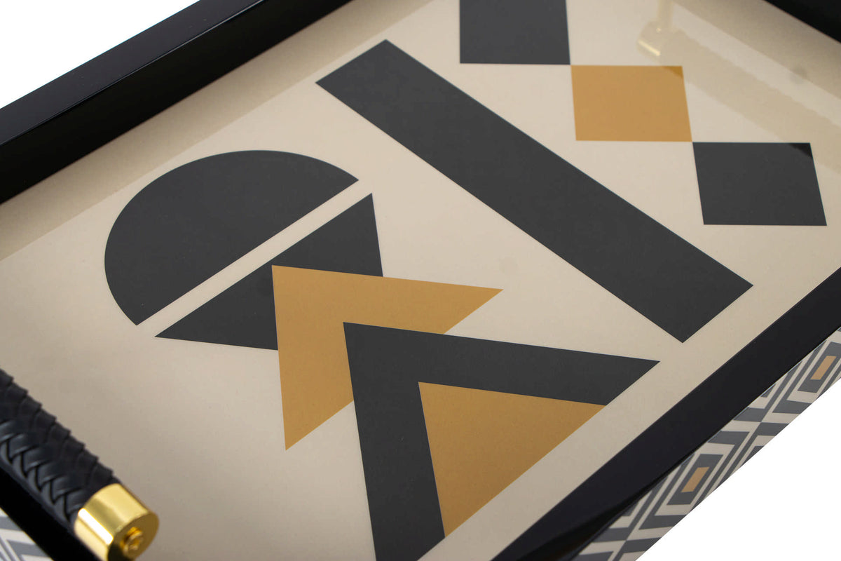 Geometric Balance Lacquer Decor Tray decorative decanter - additional product view | KULORI