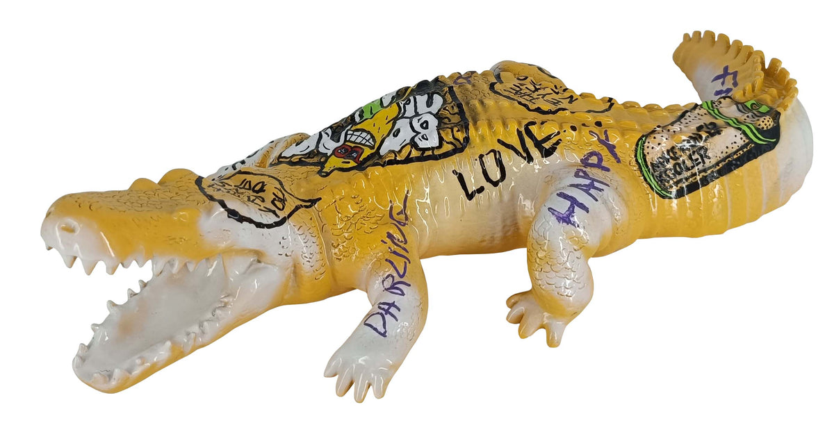 Banana Rock Crocodile decorative sculpture in Graffiti °2 finish - main product view | KULORI
