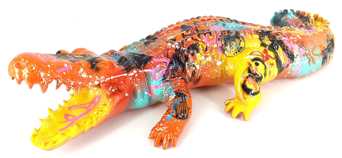 City Graf Crocodile decorative sculpture in Graffiti °2 finish - main product view | KULORI