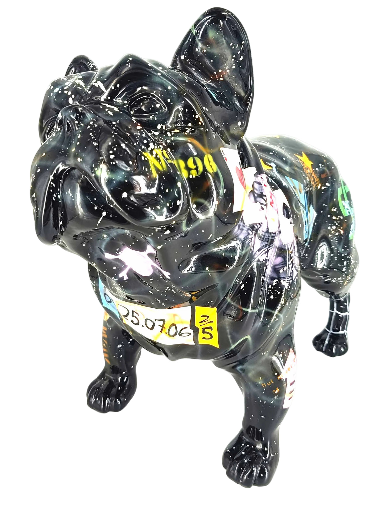 Diamond French Bulldog sculpture in Pop Art finish - product gallery view | KULORI