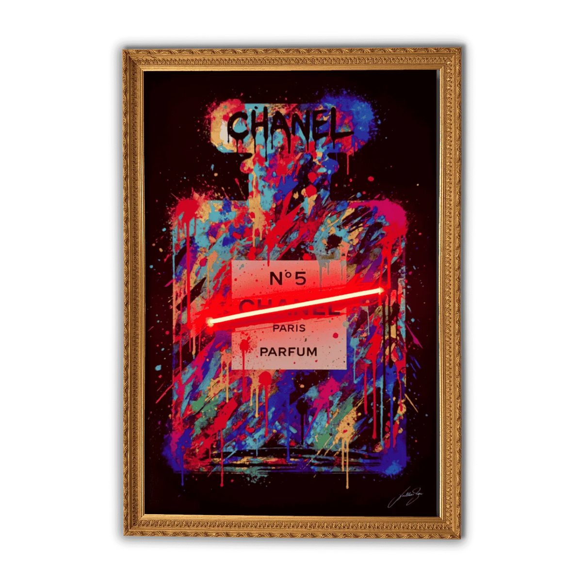 Drip N° 5 V.2 LED wall art in Originals LED Wall Art finish - framed product view | KULORI