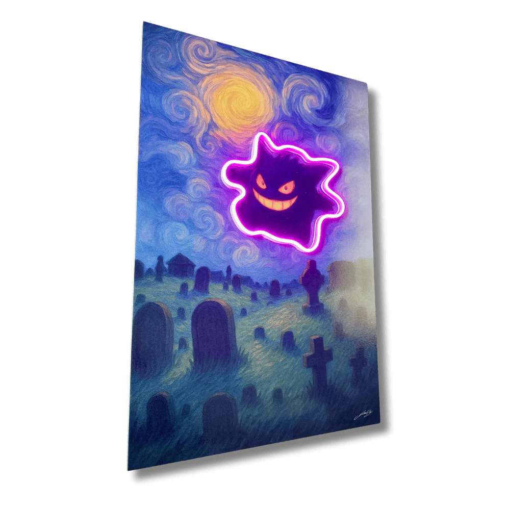 Haunted Night LED wall art in Originals LED Wall Art finish - side view | KULORI