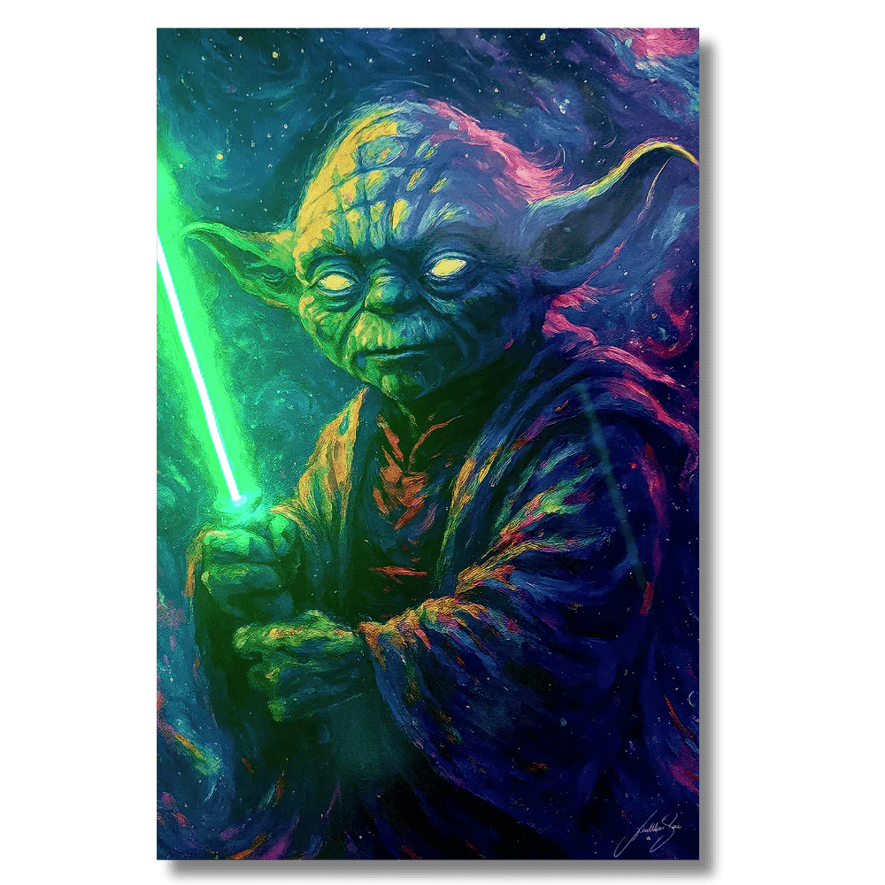 Mystic Yoda - The Force is Bright LED wall art in Originals LED Wall Art finish - main product view | KULORI