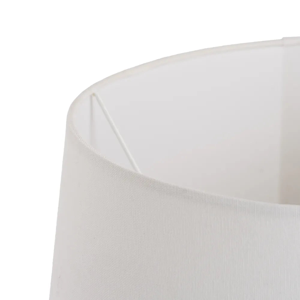 Close-up of a white fabric lampshade showing its textured weave and curved inner edge | KULORI Malta & Gozo