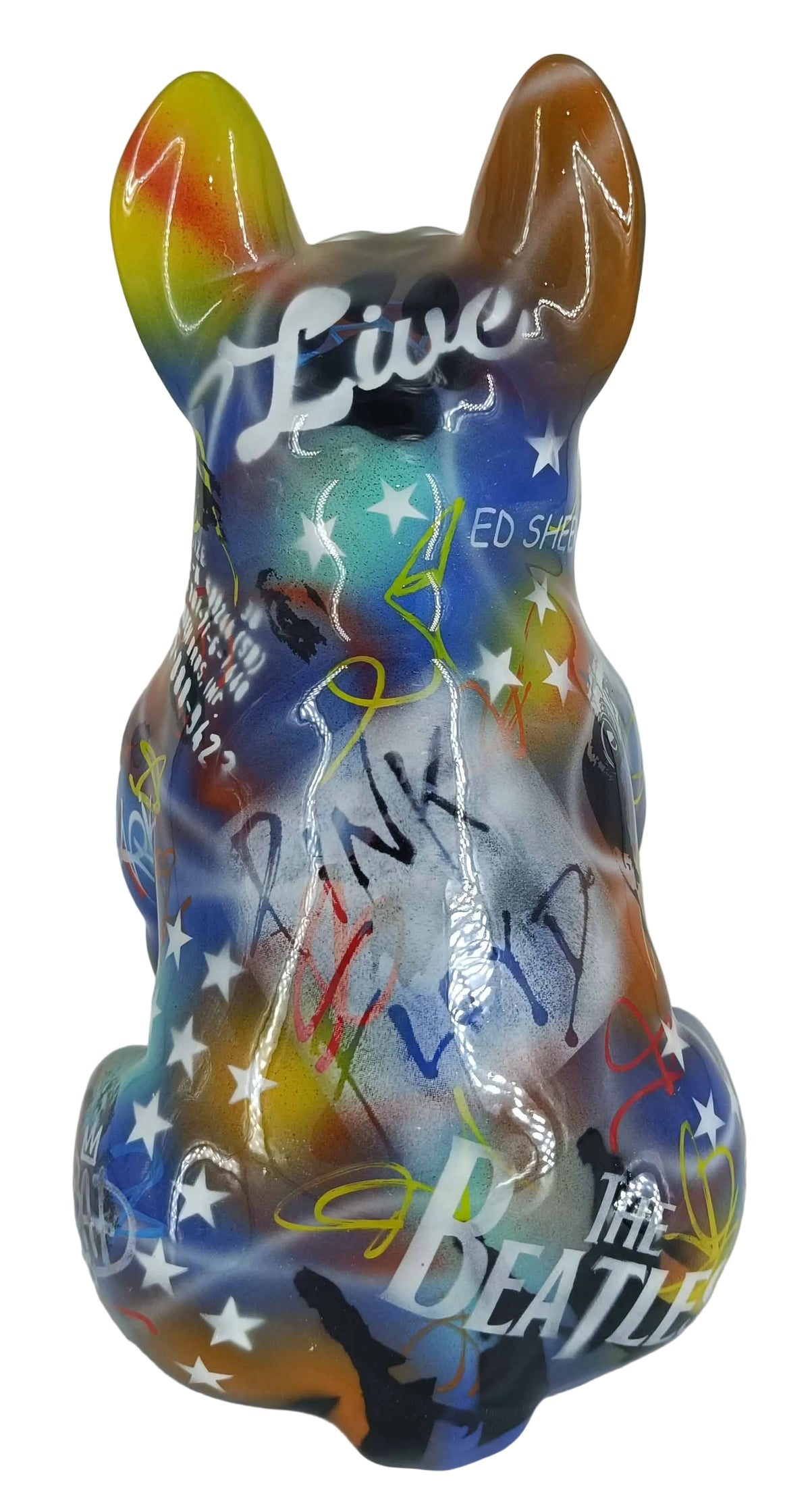 Pop Seated Bulldog sculpture in Graffiti °2 finish - additional product view | KULORI