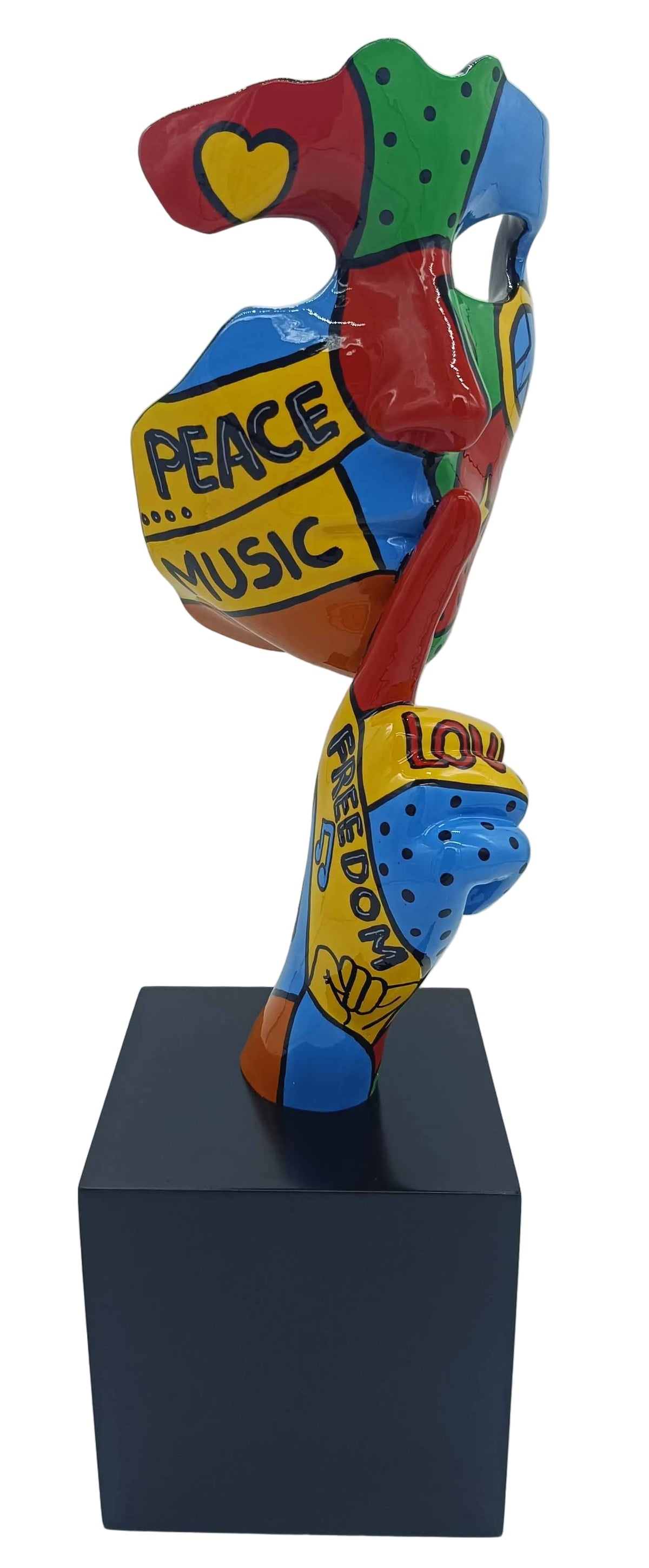 Pop Art Peace Silence sculpture in Pop Colours finish - additional product view | KULORI