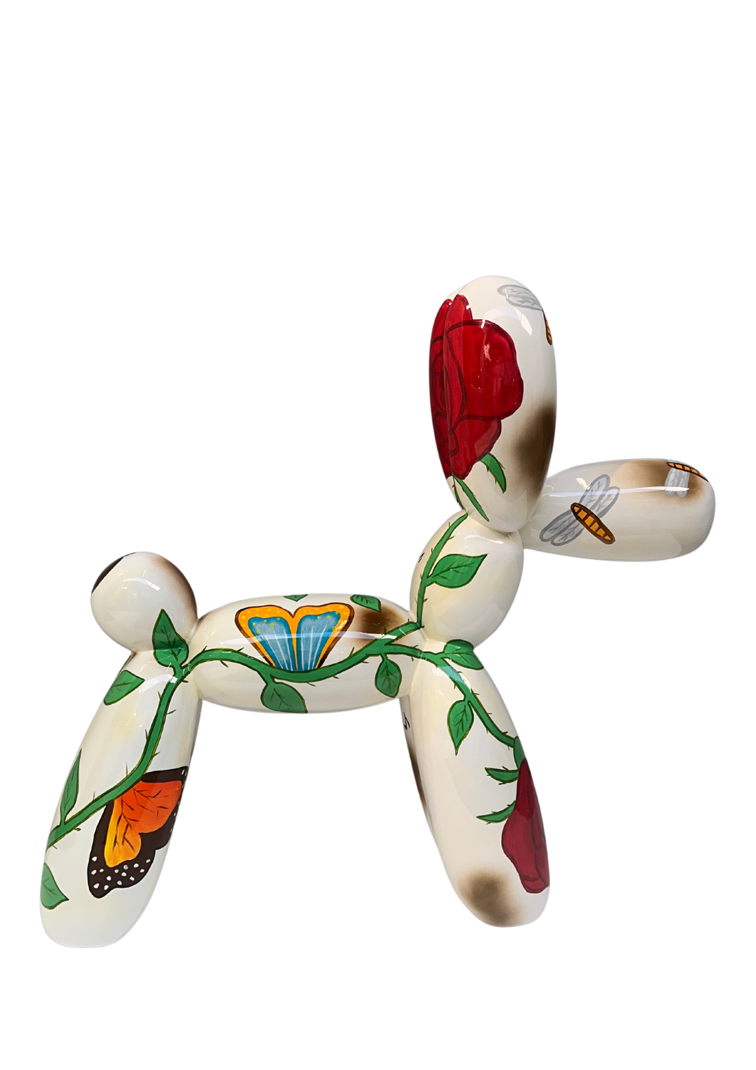Rose Balloon Dog sculpture in Nature finish - alternate product angle | KULORI