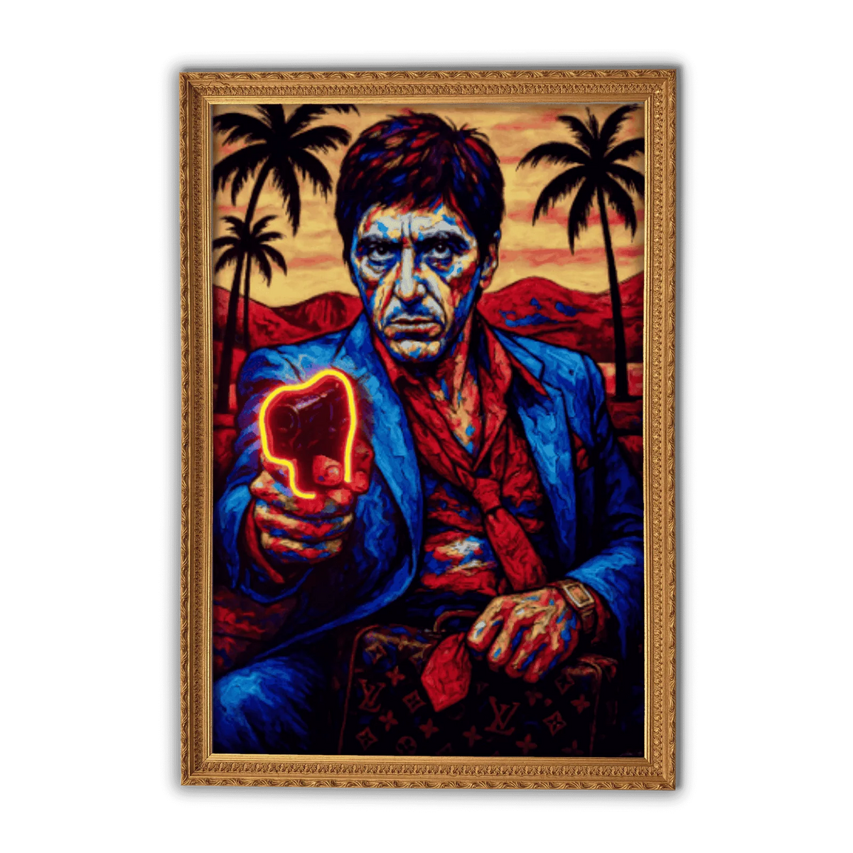 Say Hello LED wall art - framed product view | KULORI