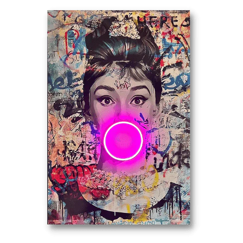 Audrey Hepburn Bubble V.1 LED wall art in Originals LED Wall Art finish - additional product view 6 | KULORI