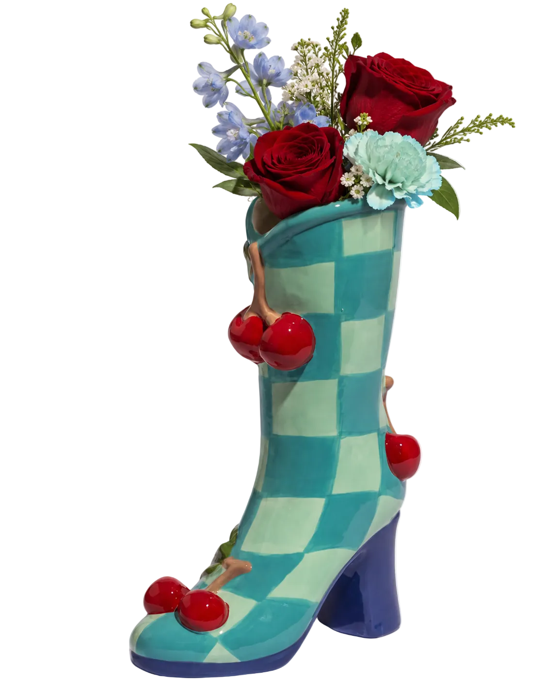 Cherry Check Boot Vase - main product view | KULORI