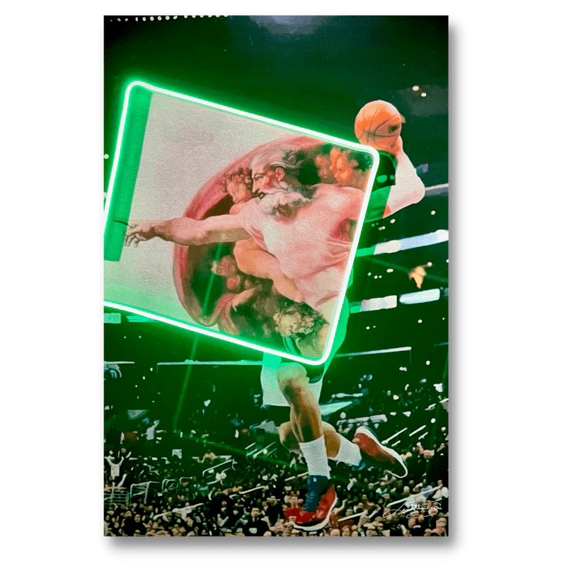 Creation of Adam Basketball LED wall art in Originals LED Wall Art finish - main product view | KULORI
