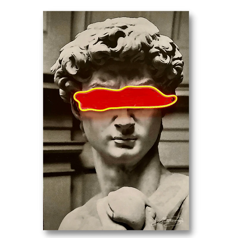 David Red Band LED wall art in Originals LED Wall Art finish - main product view | KULORI