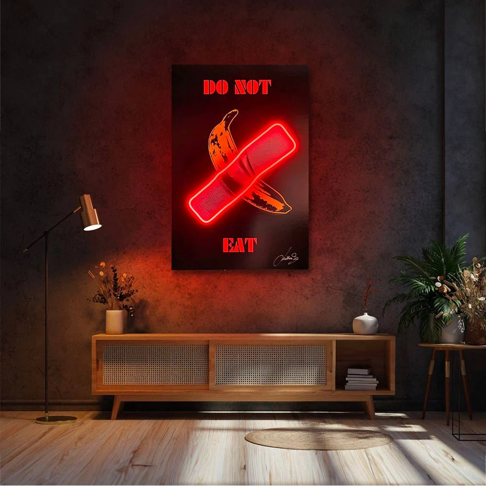 Don't Eat This Banana V.2 LED wall art in Originals LED Wall Ar finish - alternate product view | KULORI
