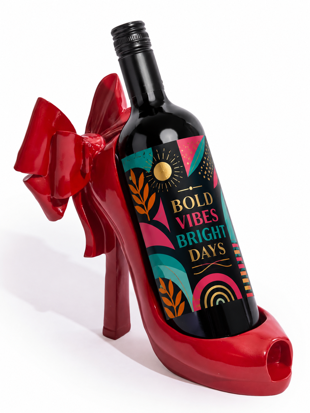 Ruby Bow High Heel Bottle Holder decorative vase - main product view | KULORI