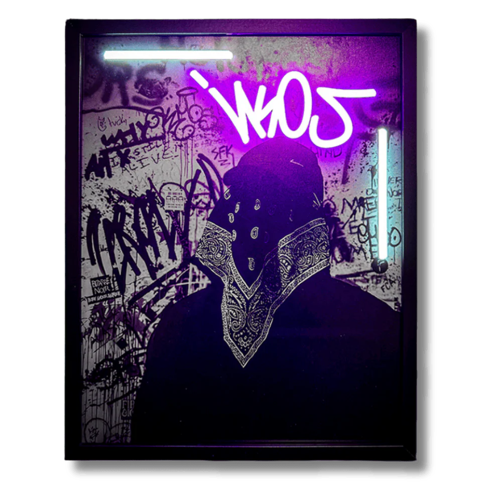 Mask face x Ikos One LED wall art - main product view | KULORI