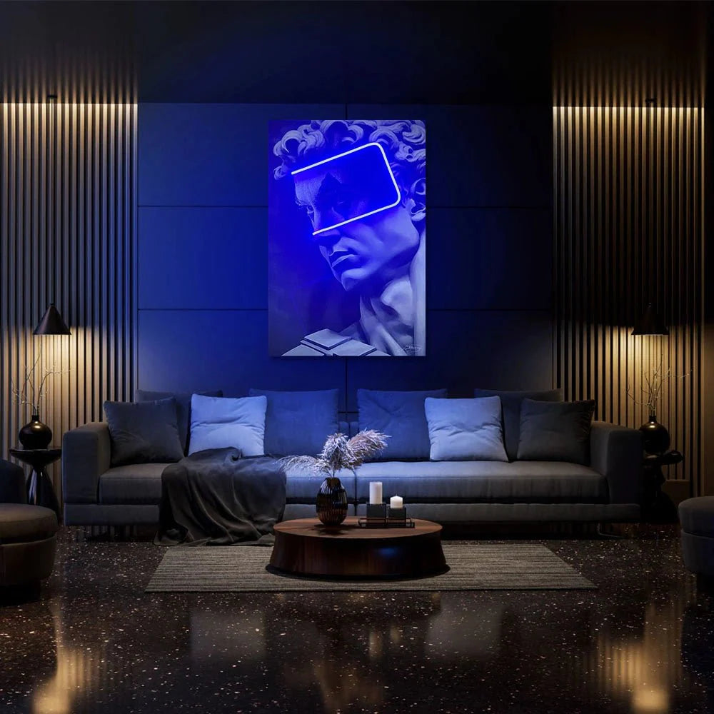 Limited edition LED Wall Art with blue lighting available from KULORI Malta & Gozo