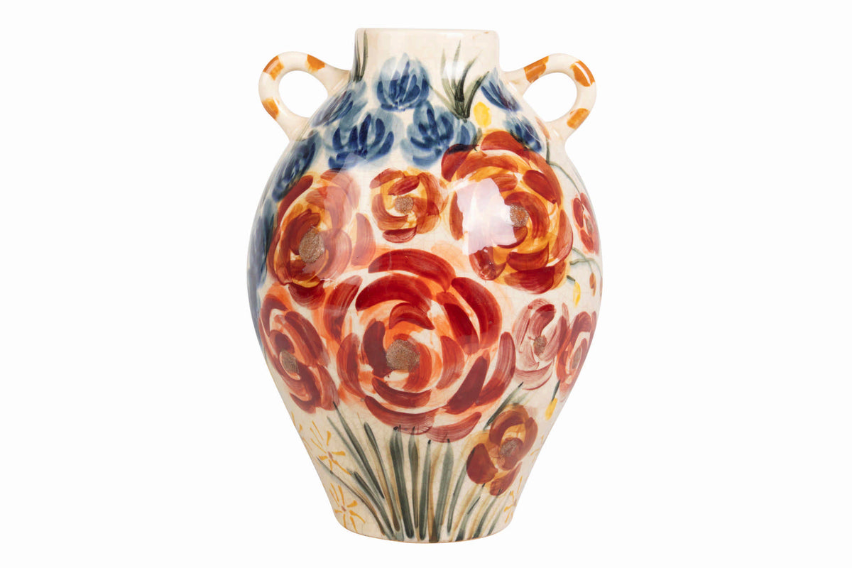 Decorative vase with floral design