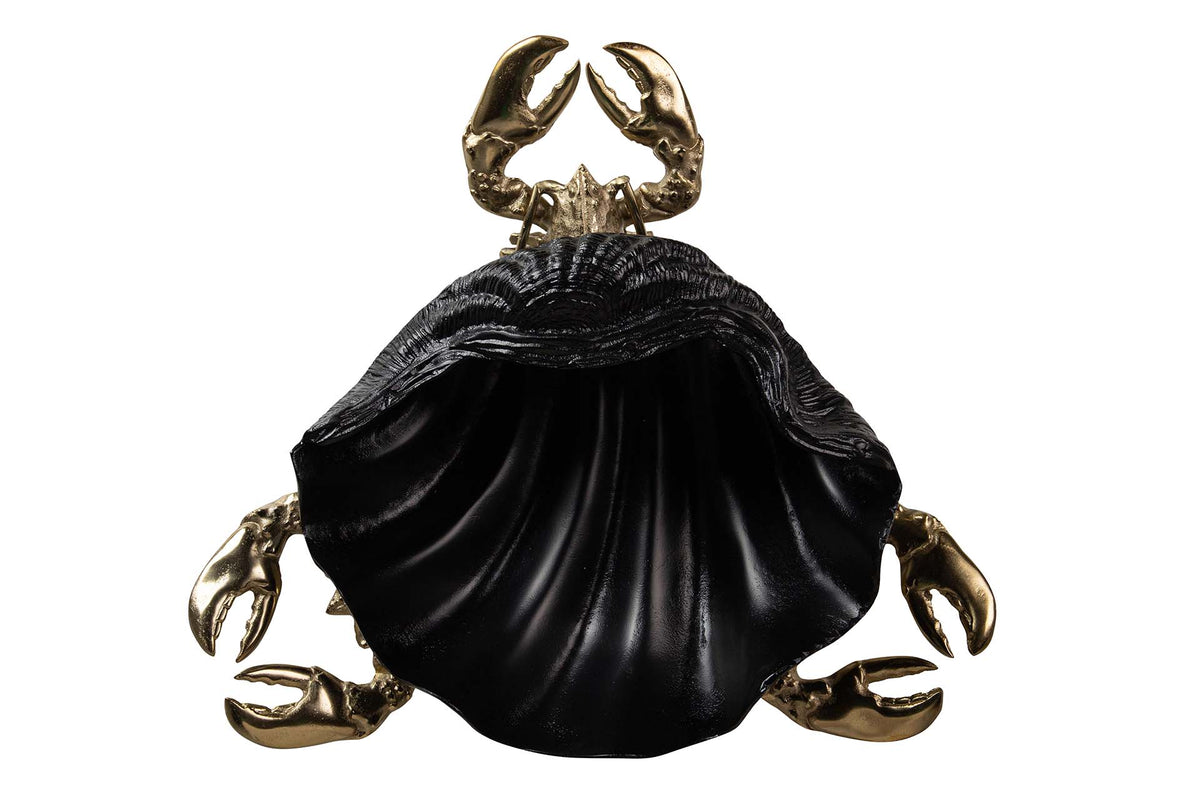 A decorative crab figurine with metallic gold claws and legs surrounding a large black shell-shaped body | KULORI Malta & Gozo