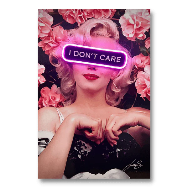 Marilyn I Don't Care LED wall art - main product view | KULORI