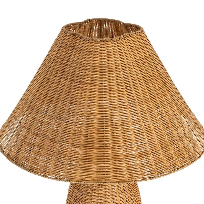 A natural woven wicker lampshade with a scalloped rim | KULORI Malta & Gozo