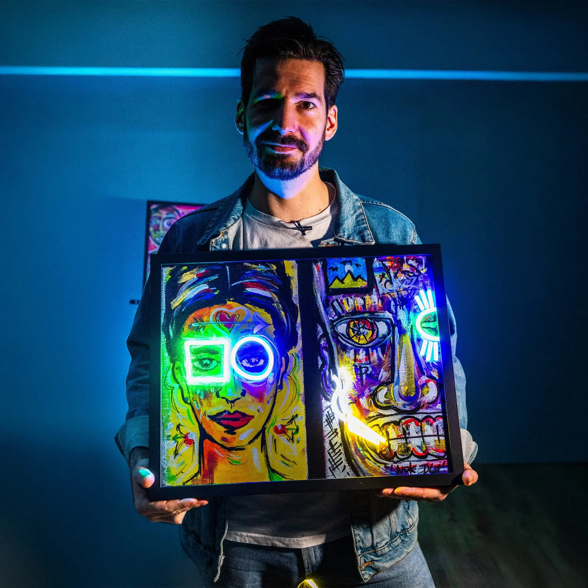 Frida x Ódor K LED wall art - alternate product view | KULORI