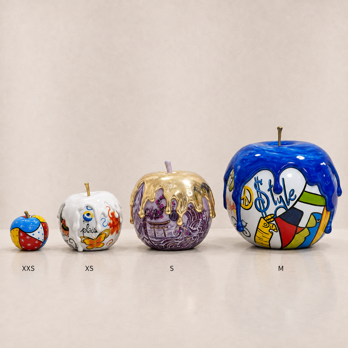 Juliarte Apple sculpture collection in XXS, XS, S and M sizes | KULORI Malta & Gozo
