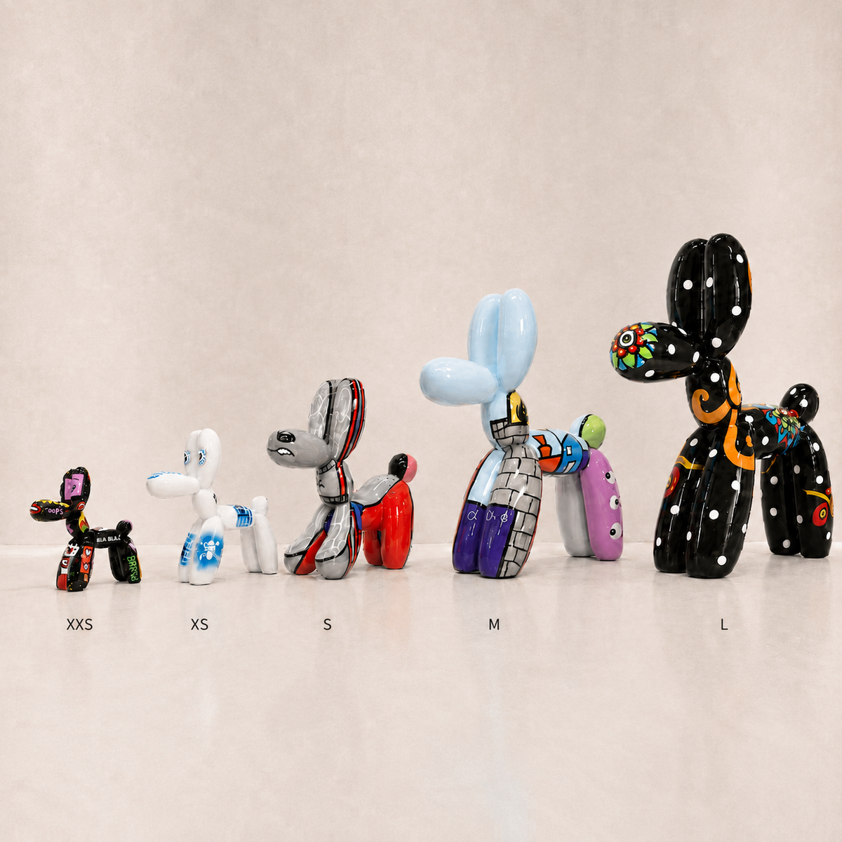 Juliarte Balloon Dog collection in XXS, XS, S, M and L sizes | KULORI Malta & Gozo