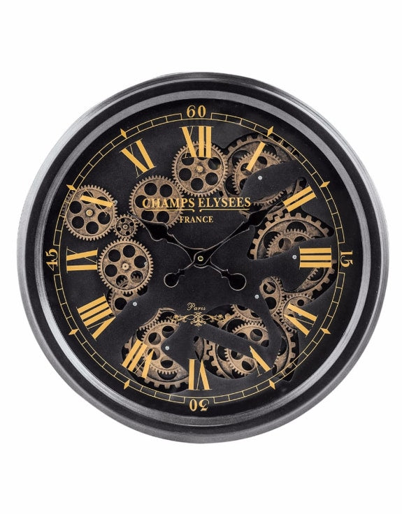 Luxe Exposed Gear Clock decorative wall clock - main product view | KULORI