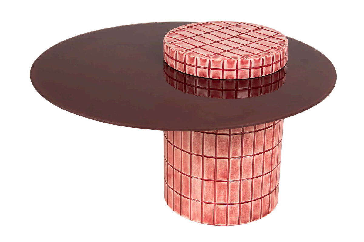 Pixel Tile Burgundy Coffee Table - main product view | KULORI