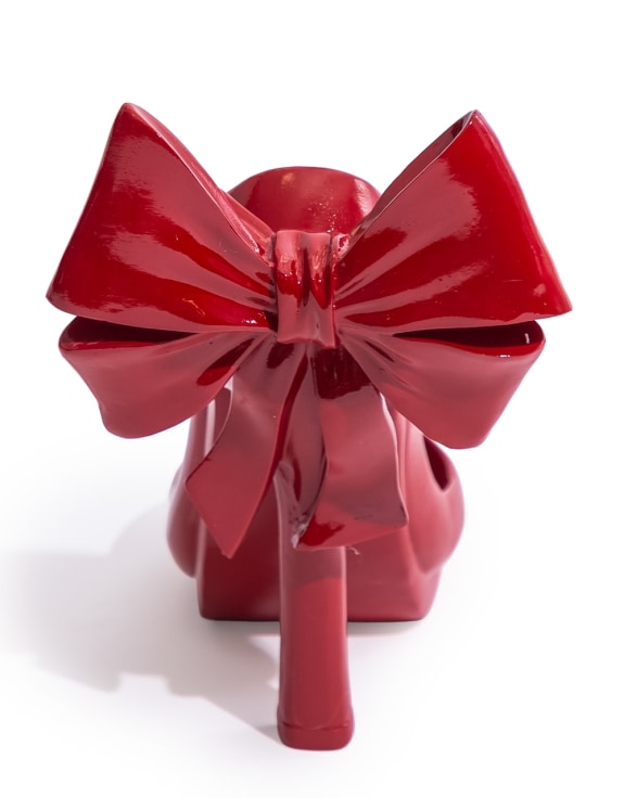 Ruby Bow High Heel Bottle Holder decorative vase - alternate product view | KULORI
