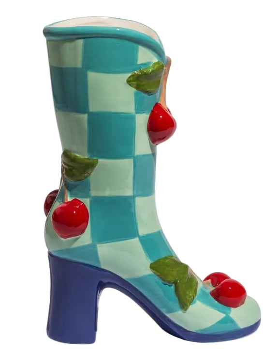 Cherry Check Boot Vase - additional product view 6 | KULORI