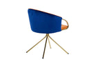 Mila Navy Blue & Orange Velvet Chair - additional product view 10 | KULORI