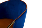 Mila Navy Blue & Orange Velvet Chair - alternate product angle | KULORI