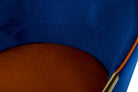 Mila Navy Blue & Orange Velvet Chair - additional product view 6 | KULORI