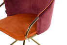 Nova Garnet & Orange Velvet Chair - alternate product angle | KULORI