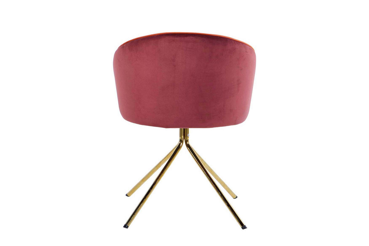Nova Garnet & Orange Velvet Chair - additional product view 7 | KULORI