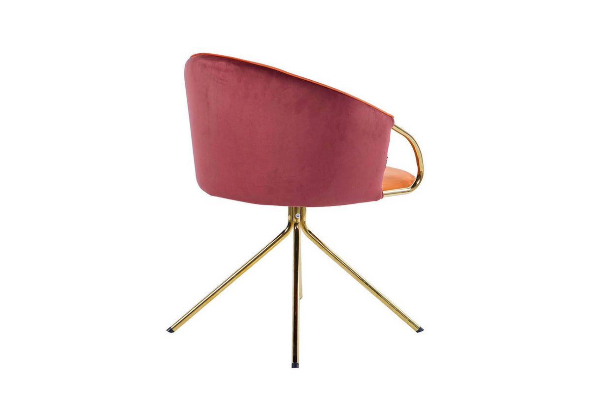 Nova Garnet & Orange Velvet Chair - additional product view 8 | KULORI