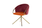 Nova Garnet & Orange Velvet Chair - main product view | KULORI