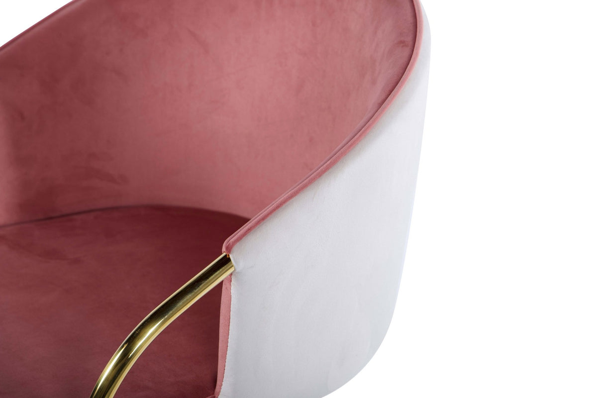Luna Beige & Rose Velvet Chair - alternate product view | KULORI