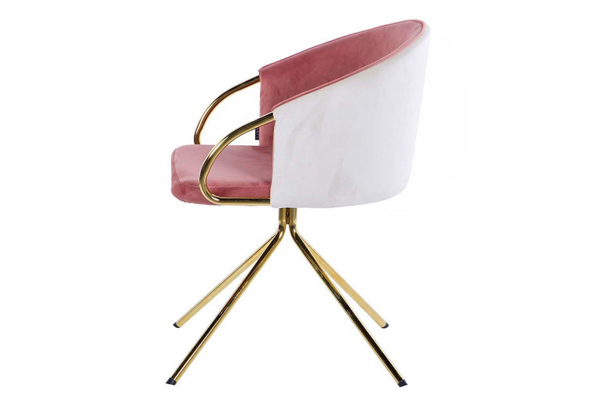 Luna Beige & Rose Velvet Chair - additional product view 6 | KULORI