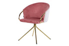 Luna Beige & Rose Velvet Chair - main product view | KULORI