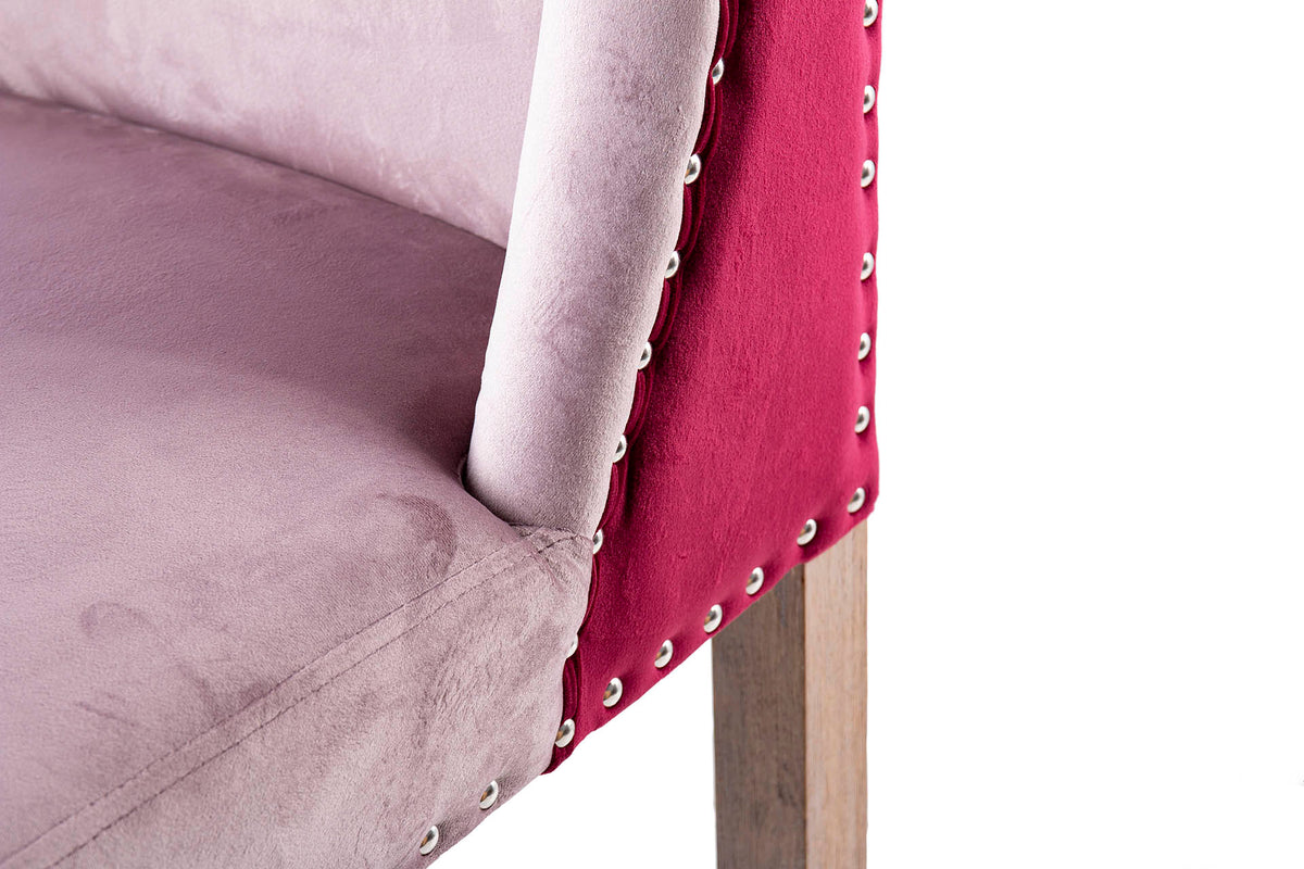 Blush Diva Velvet Kitchen Stool designer chair - alternate product angle | KULORI