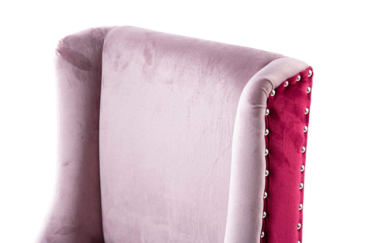 Blush Diva Velvet Kitchen Stool designer chair - additional product view 6 | KULORI
