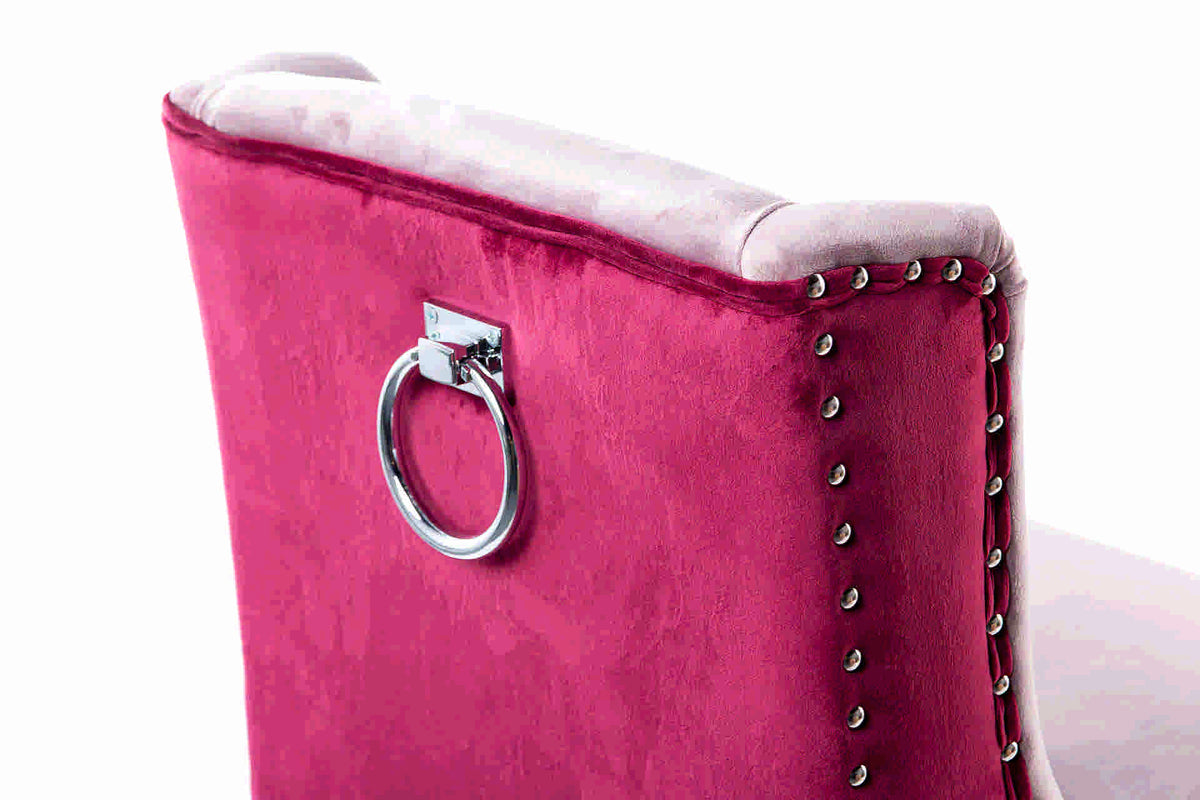 Blush Diva Velvet Kitchen Stool designer chair - alternate product view | KULORI